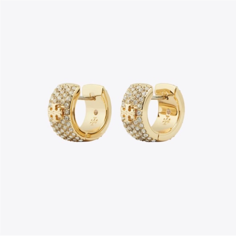 NWOT Tory Burch Icon Pave Earrings